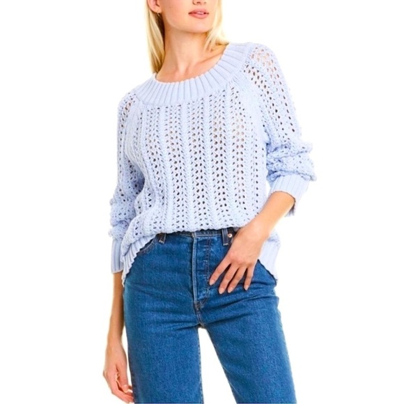 J. Crew Sweaters - J. CREW Wide-neck beach sweater with pointelle stitch Sz. XXS NWT